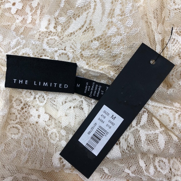 The Limited Cream Lace Peplum Blouse Medium - Picture 7 of 8